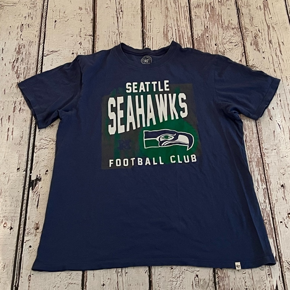 Retro Style Seattle Seahawks NFL Football Sports Crewneck Tee Tshirt